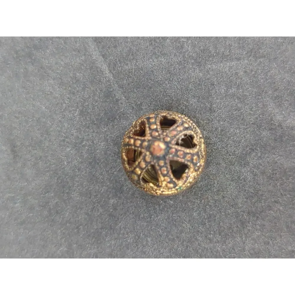 LOT FF of 10 Antique Vintage Victorian Brass Mixed Materials Buttons ESTATE FIND